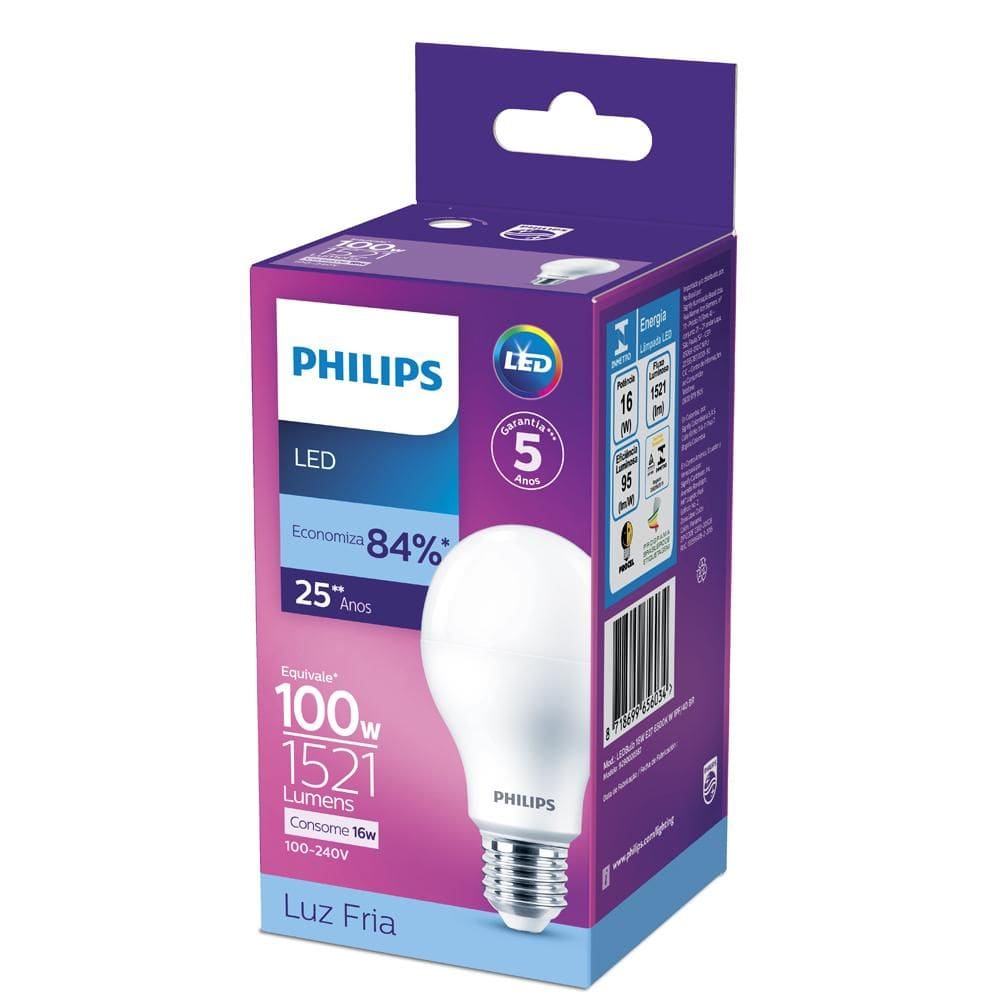 Lâmpada Led Philips 16W BV branca fria 6500K E27