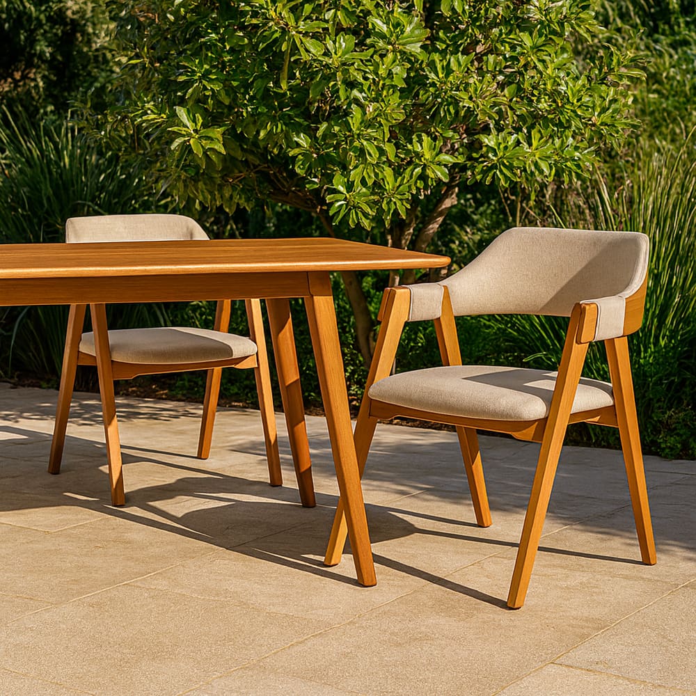 Conjunto 2 Cadeiras De Jantar Linho Bege Encosto Concha Luxo