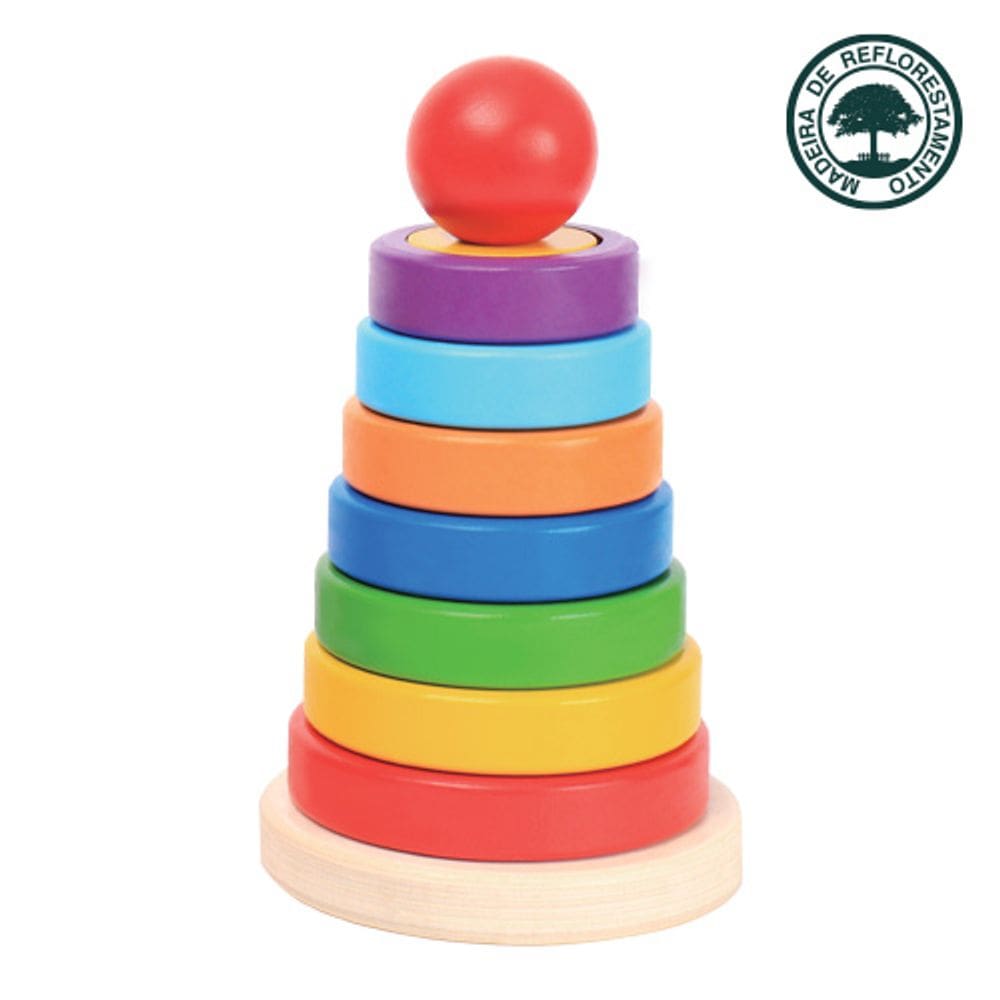 Brinquedo Educativo Torre de Madeira Multi Encaixe Educaplay