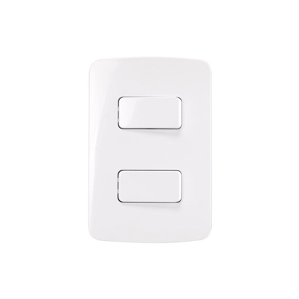 Interruptor Simples e Interruptor Paral. MarGirius B3 10A com Placa 4x2 Branco - Branco