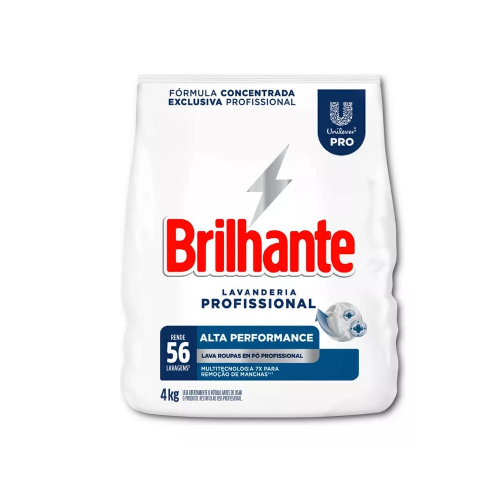 Lava Roupas em Pó 4kg Alta Performance Brilhante