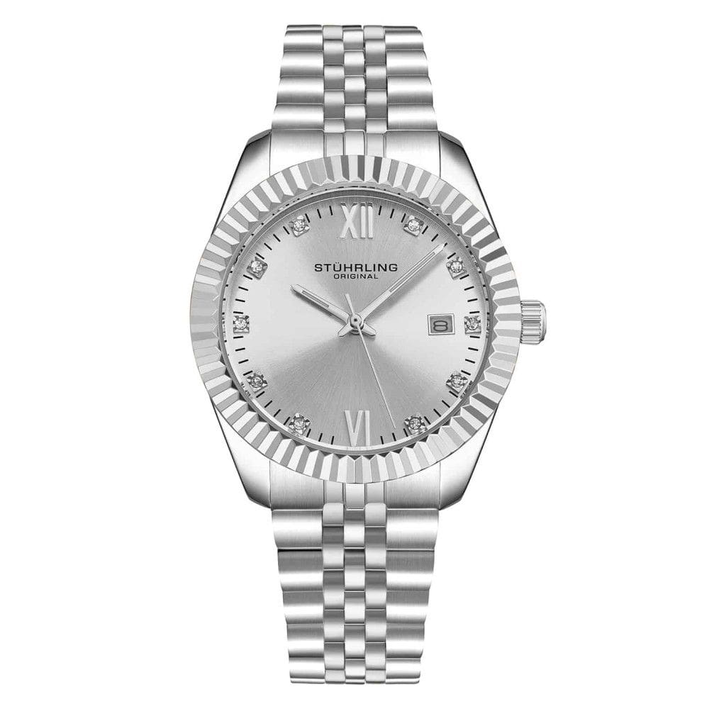Relgio Gamine Classic 42mm 4024 com Mostrador e Pulseira Prateados - Stuhrling