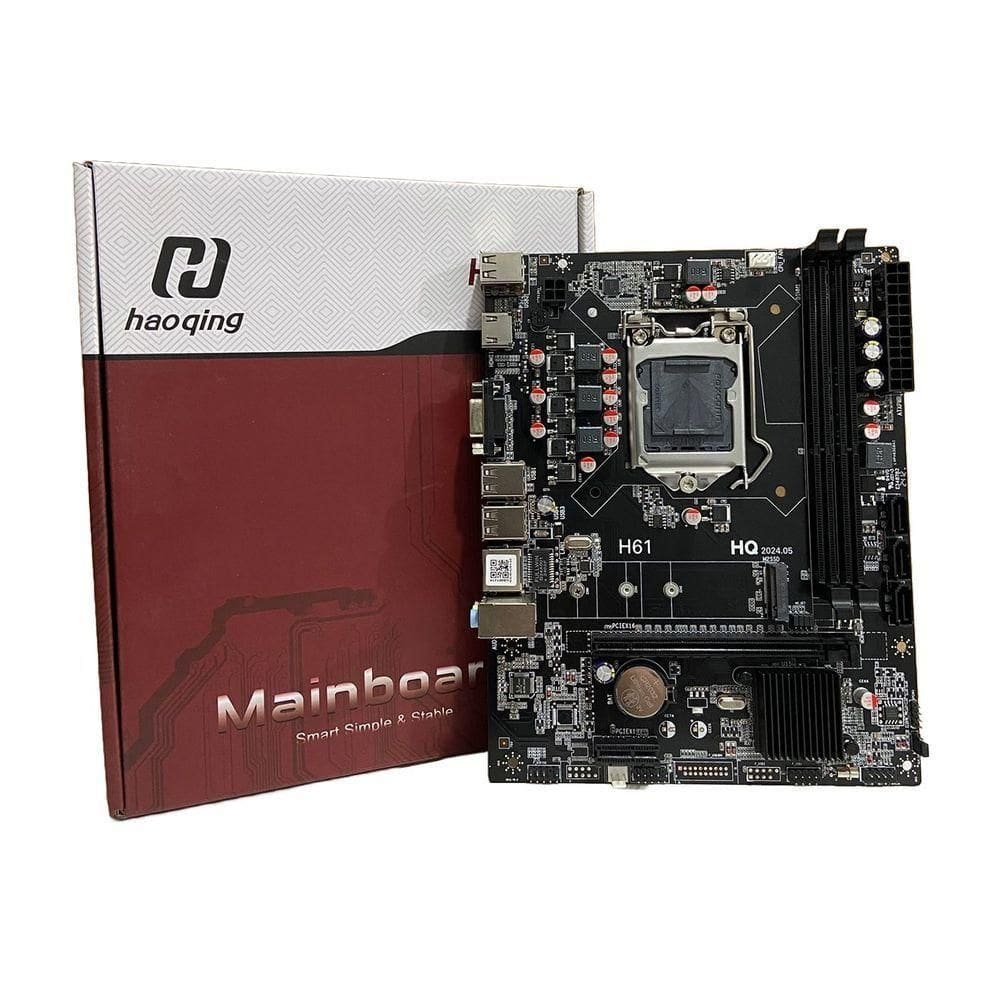 Placa Mae Intel H61 - Haoquing - Lga1155 - Rede Gigalan - Hdmi - Vga