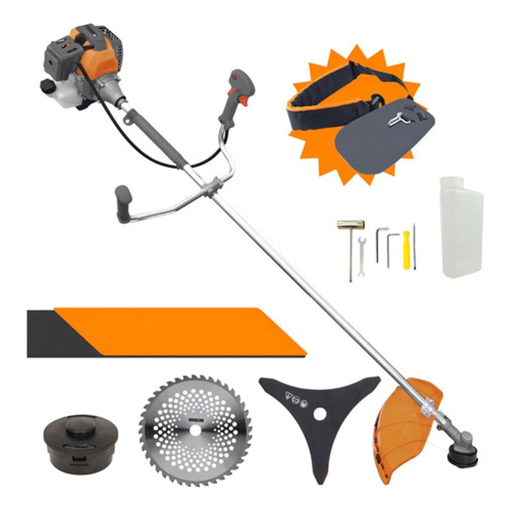 Roçadeira Podador De Grama a Gasolina Tekna Rl520p-i 52cc + Kit com Carretel, Faca p/ Mato e Serra Videa 40D p/ Troncos