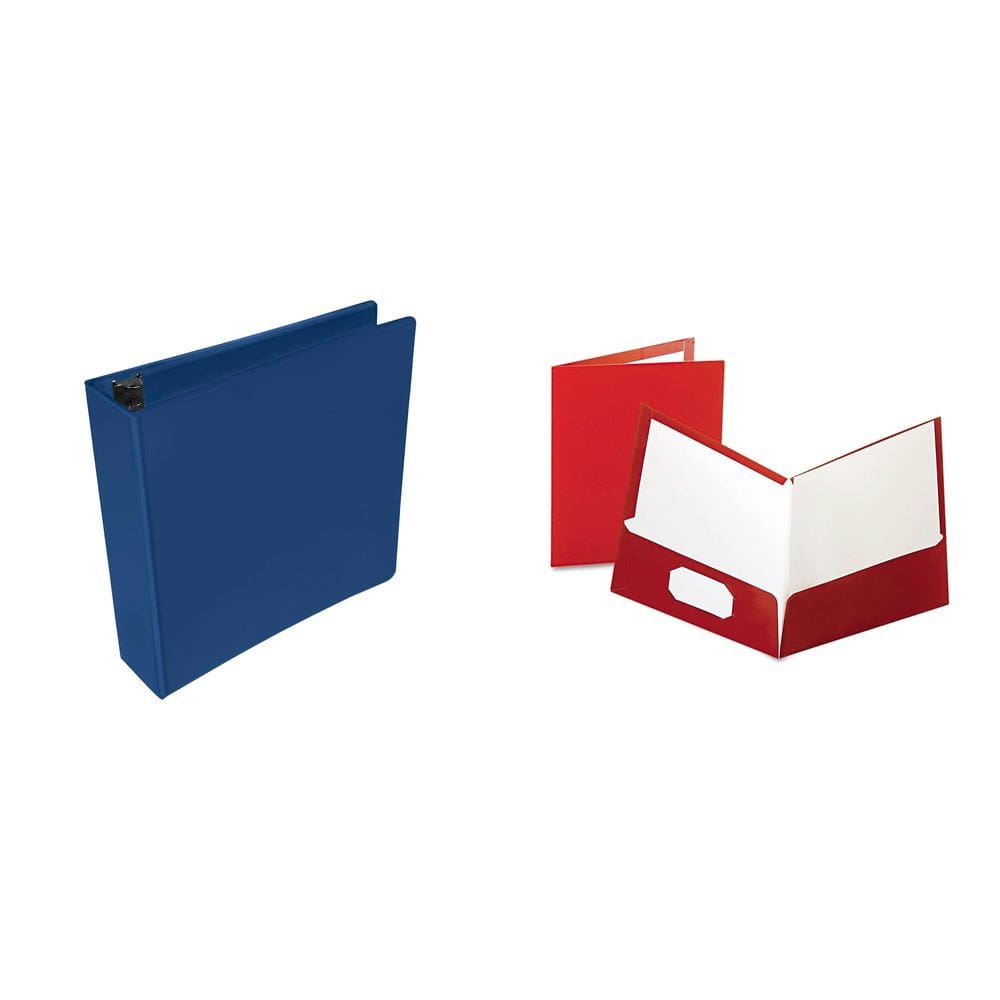 Kit combinado Casafoyer D-Ring View Binder e portfólio laminado
