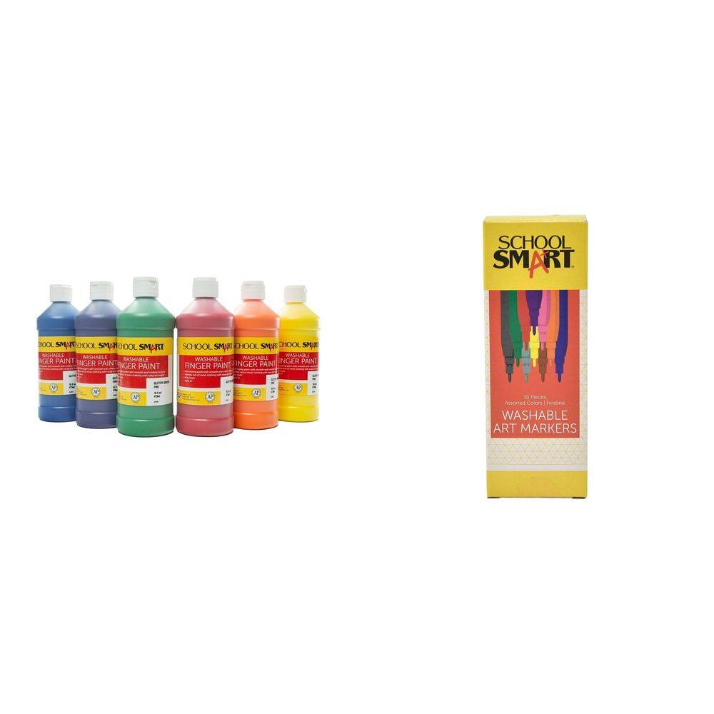 Suprimentos de arte Casafoyer | Tintas para dedos laváveis e marcadores