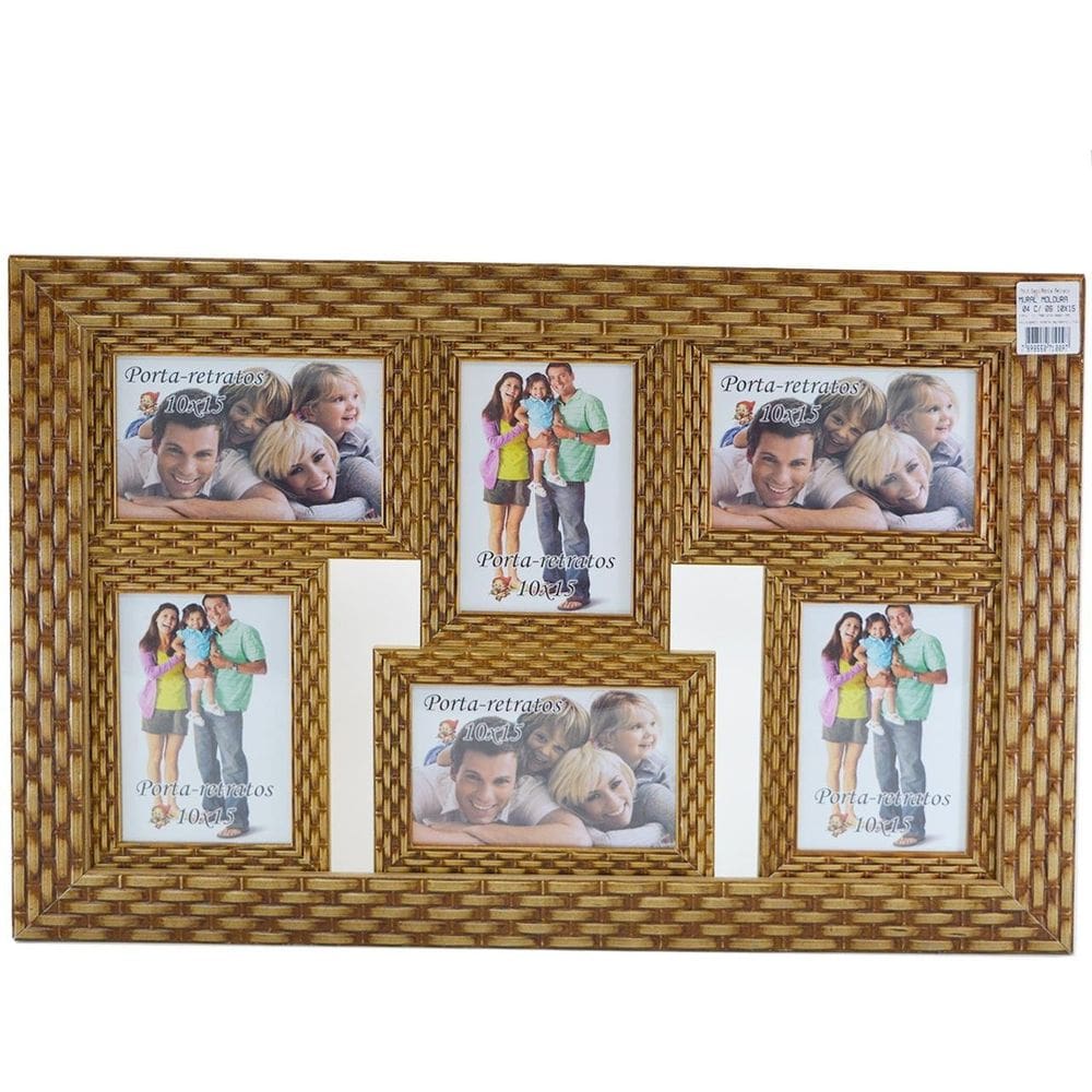 Porta Retrato 57x39 de Madeira 6 Fotos diversos - Tudo em Caixa