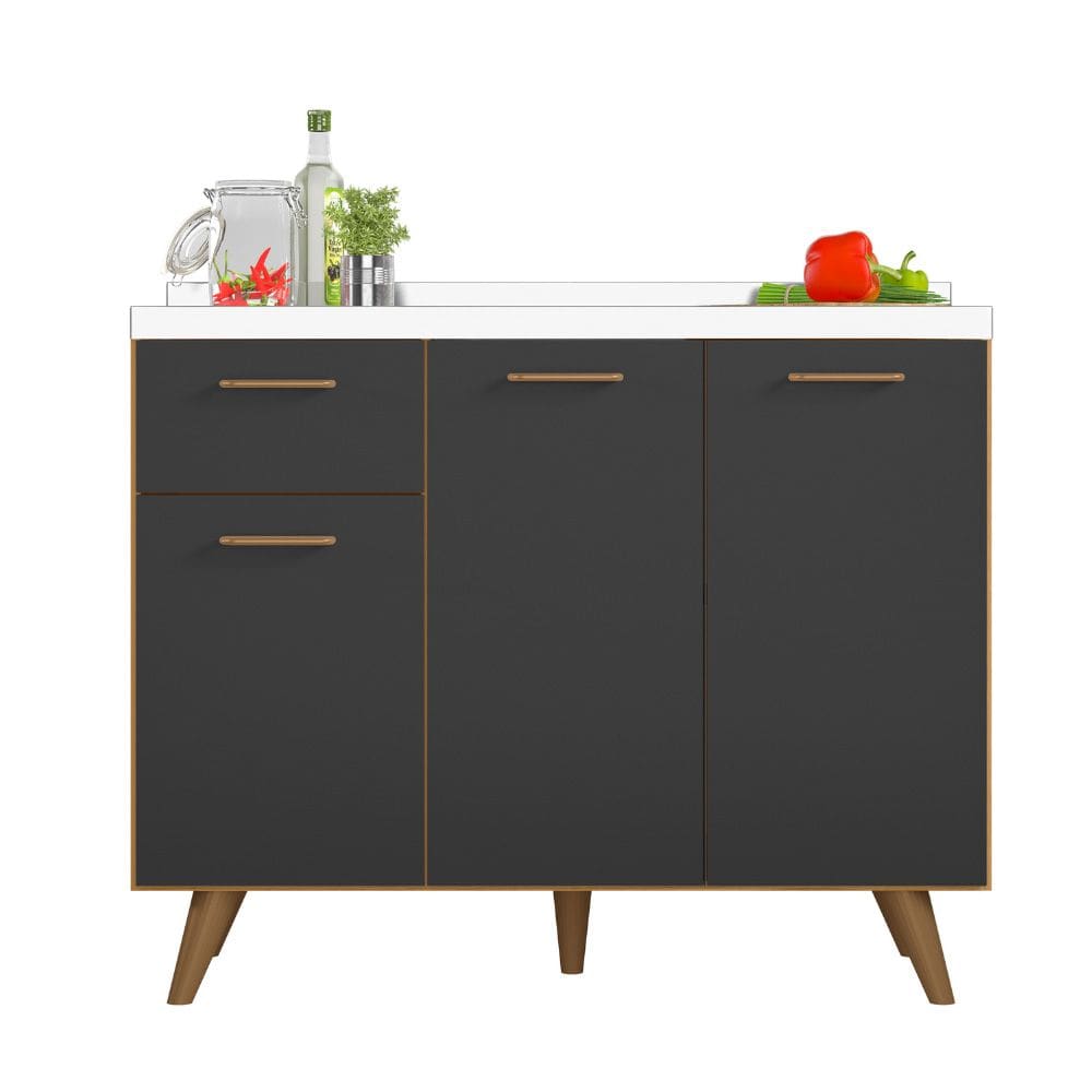 Balcão Para Pia 3 Portas 1 Gaveta (Sem Tampo) 105cm Olinda - SSX Multicoisas