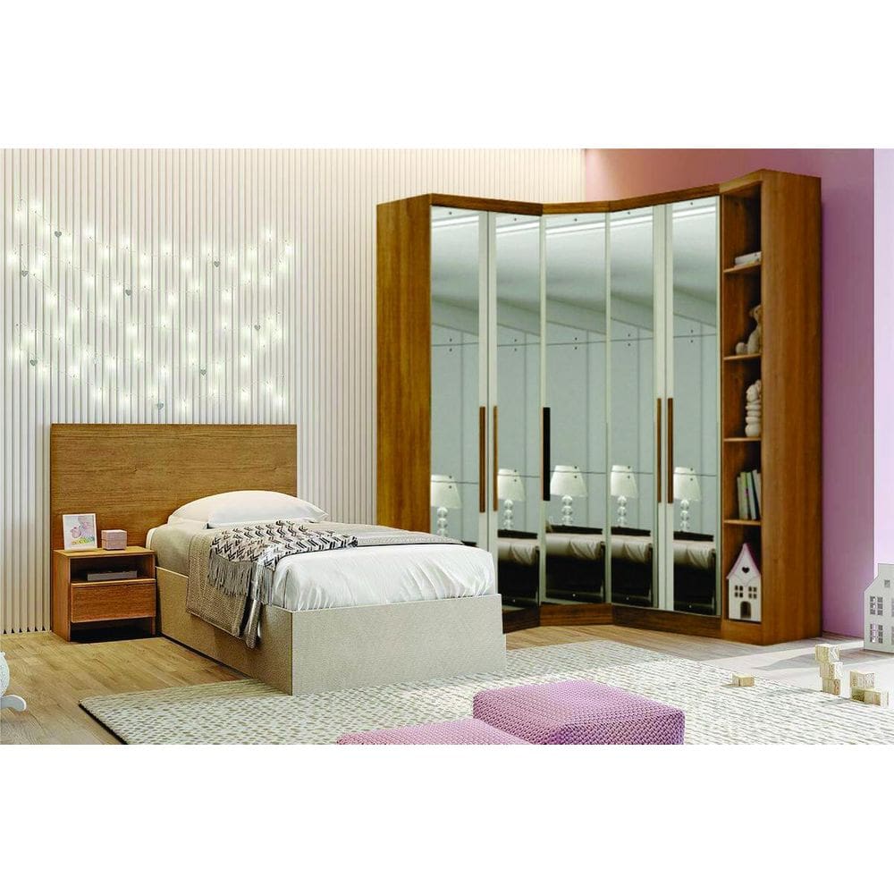Modulado Closet Espelhado 5 Portas 6Gav Linea Novo Horizonte