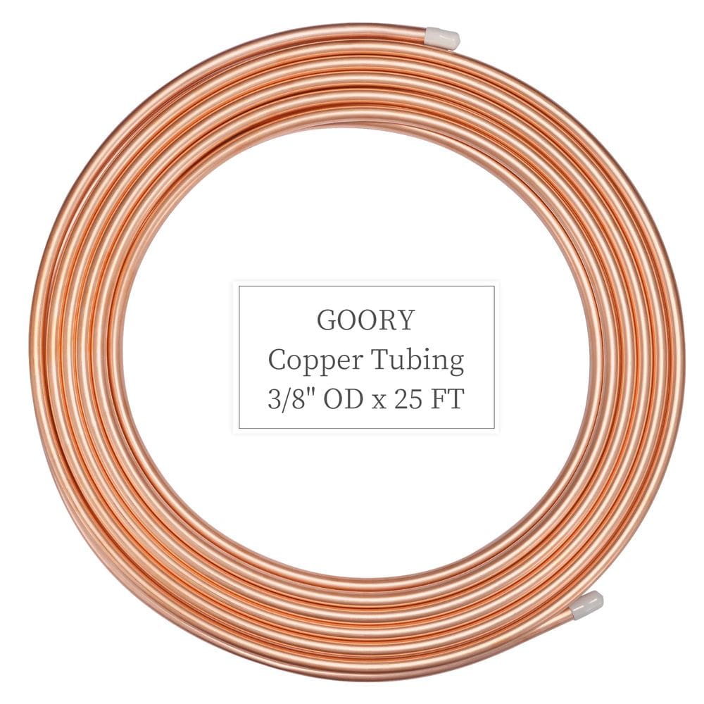 Tubo de cobre GOORY 3/8 OD x 0,328 ID x 7,62 m - 99,9% C12200
