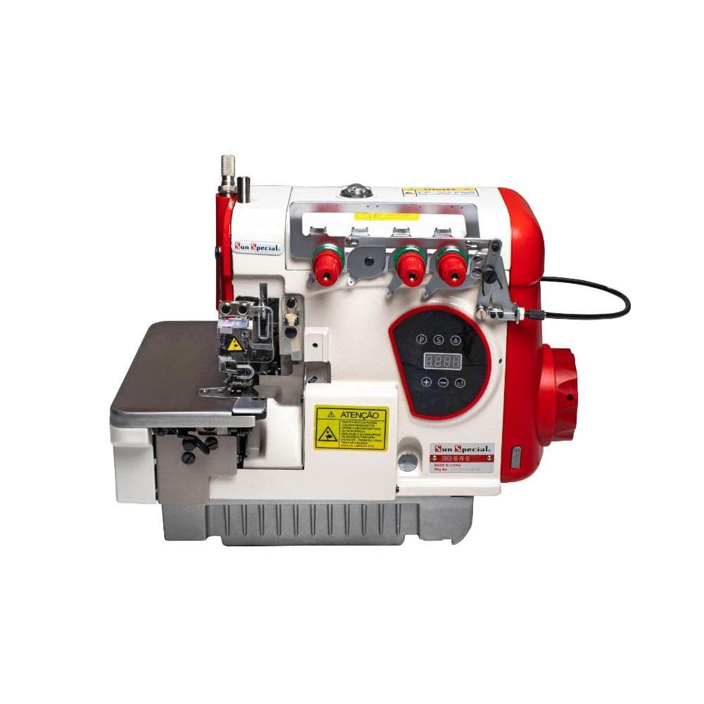 Máquina Costura Overlock Industrial Controlbox Acoplado Cabeçote SS93D-BK-PR-SU 110V - Sun Special