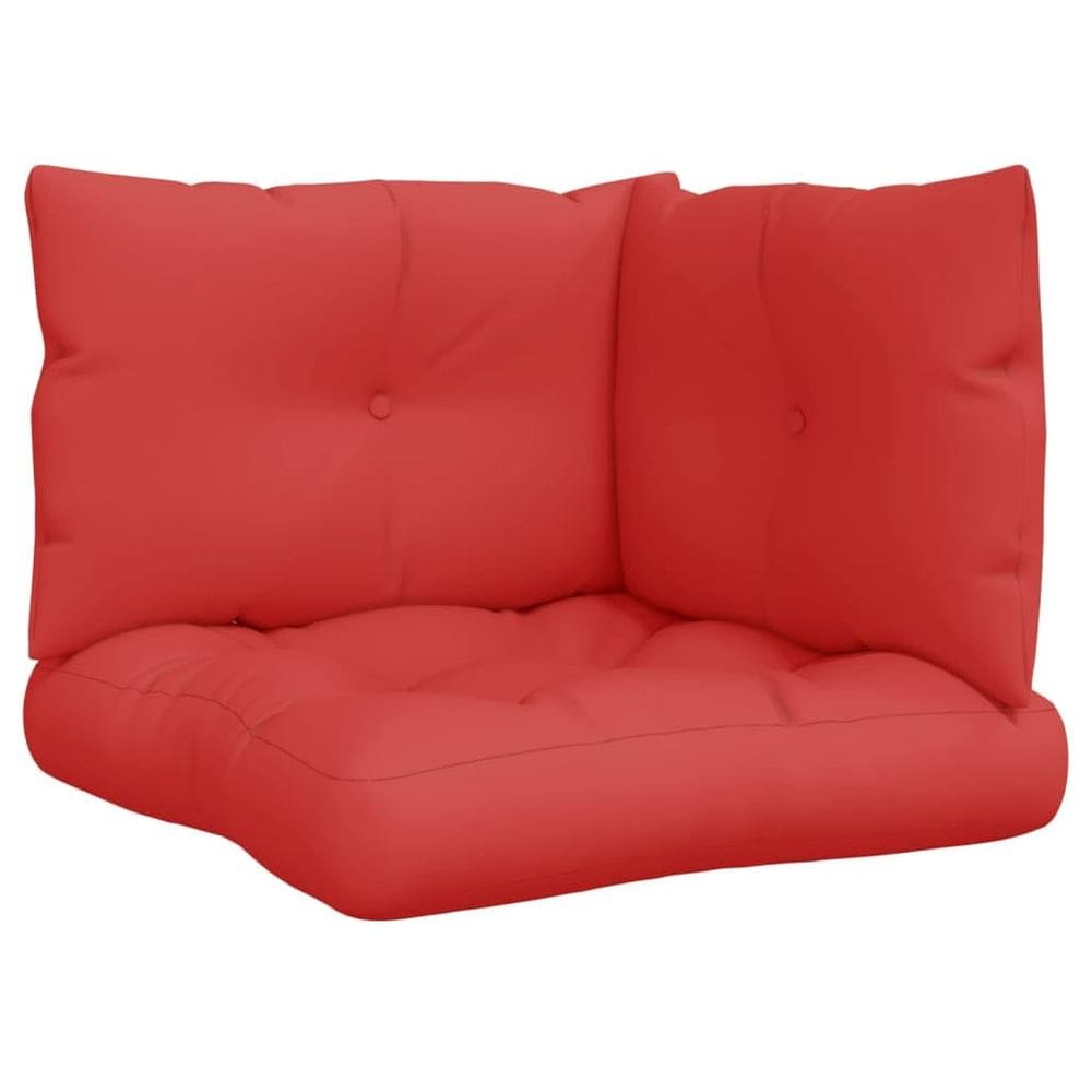 Almofadas de palete vidaXL Confortable, 3 peças de tecido vermelho para uso externo