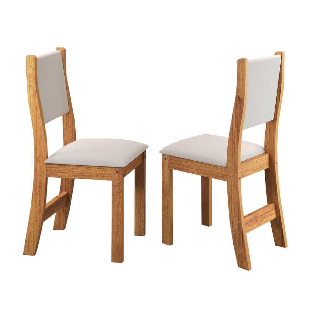 Conjunto Com 2 Cadeiras Estofadas Veludo Sone Sala De Jantar Viero Madeirado/off White