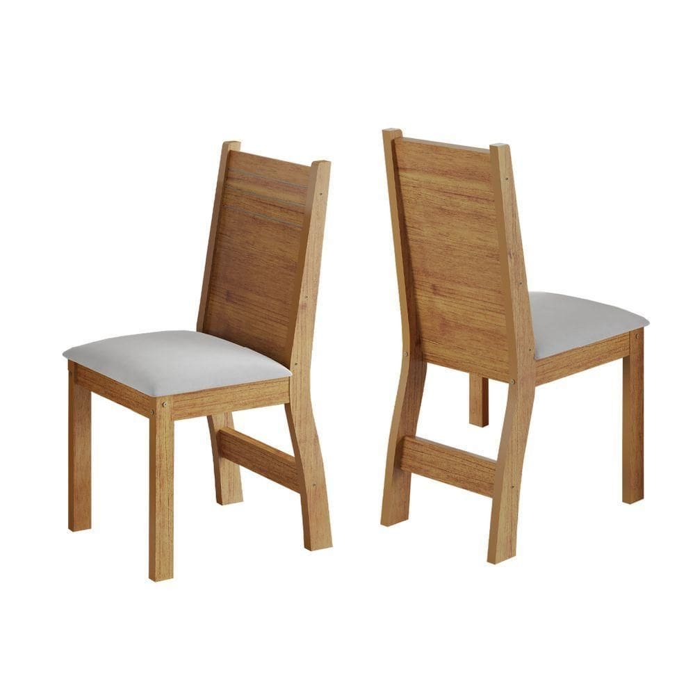 Conjunto 2 Cadeiras Veludo Sala De Jantar Kate Viero Madeirado/off White