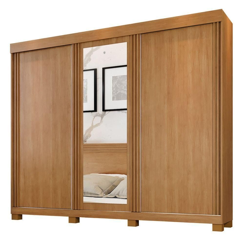 Guarda Roupa Sergipe 3 Porta Ripado 6 Gavetas 9 Prateleiras Cinamomo-off Flex