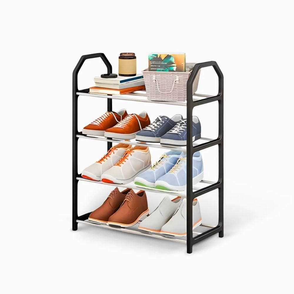 Sapateira Portátil Organizador 4 Prateleiras - Preto