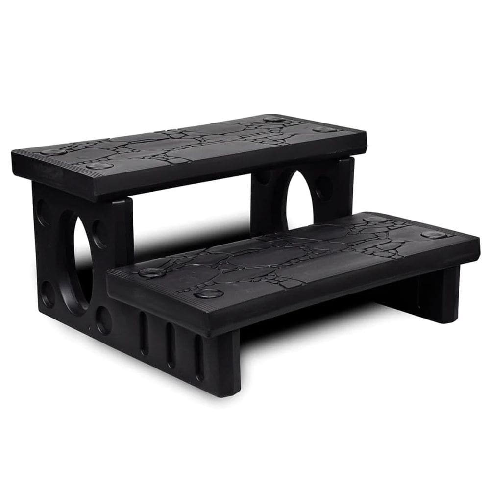 Escada de banheira de hidromassagem de plástico resistente a VidaXL Spa Steps preta