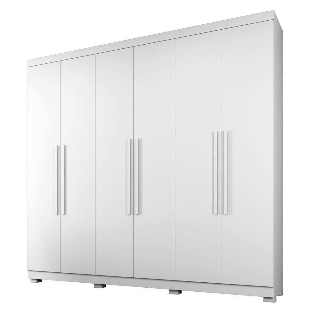 Guarda Roupa New Master 6 Portas 4 Gavetas 10 Prateleiras Branco