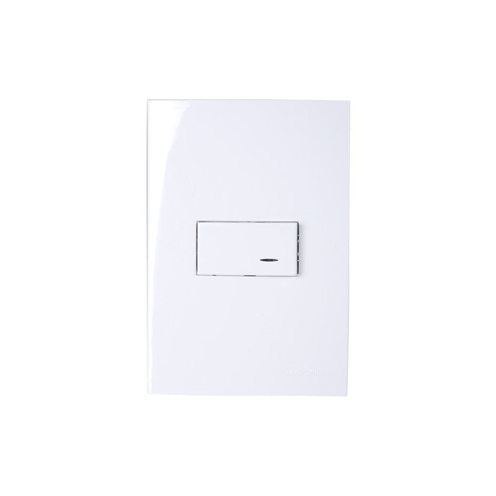Interruptor Simples com Luz MarGirius Sleek 10A com Placa 4x2 Branco