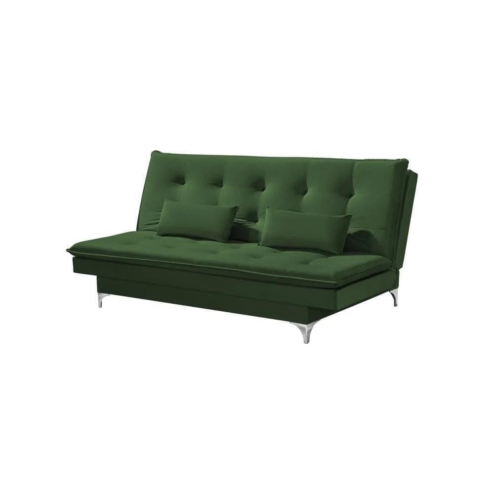 Sofá Cama Casal Berlim 190cm Design Moderno Veludo Verde