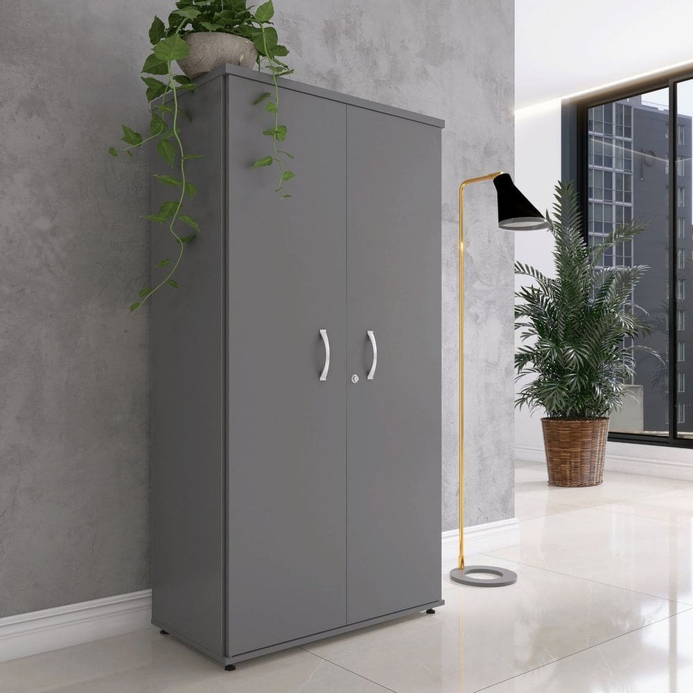 Armário Alto 2 Portas Pivotante 159,6x79,2x41cm Grafite