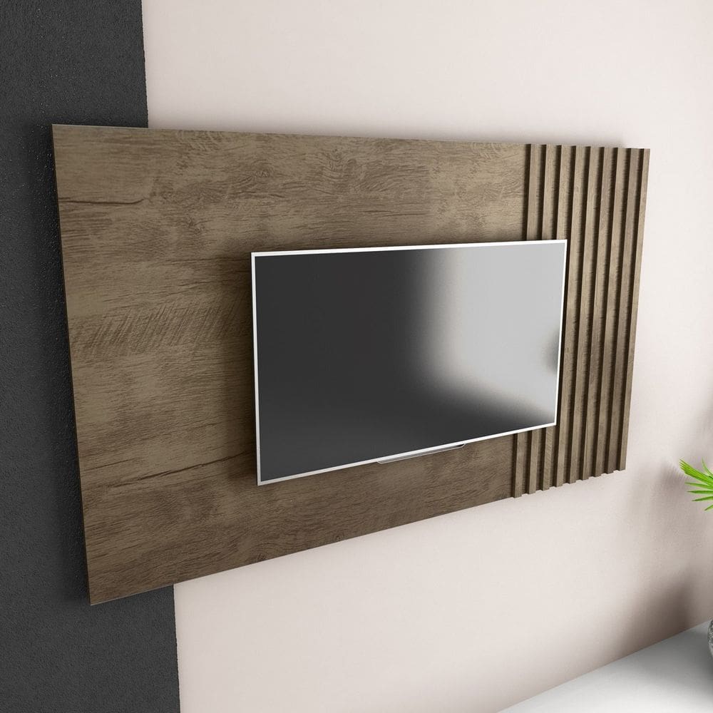 Painel Ripado para Tv 60 Polegadas 160cm X 90cm Luara Canela