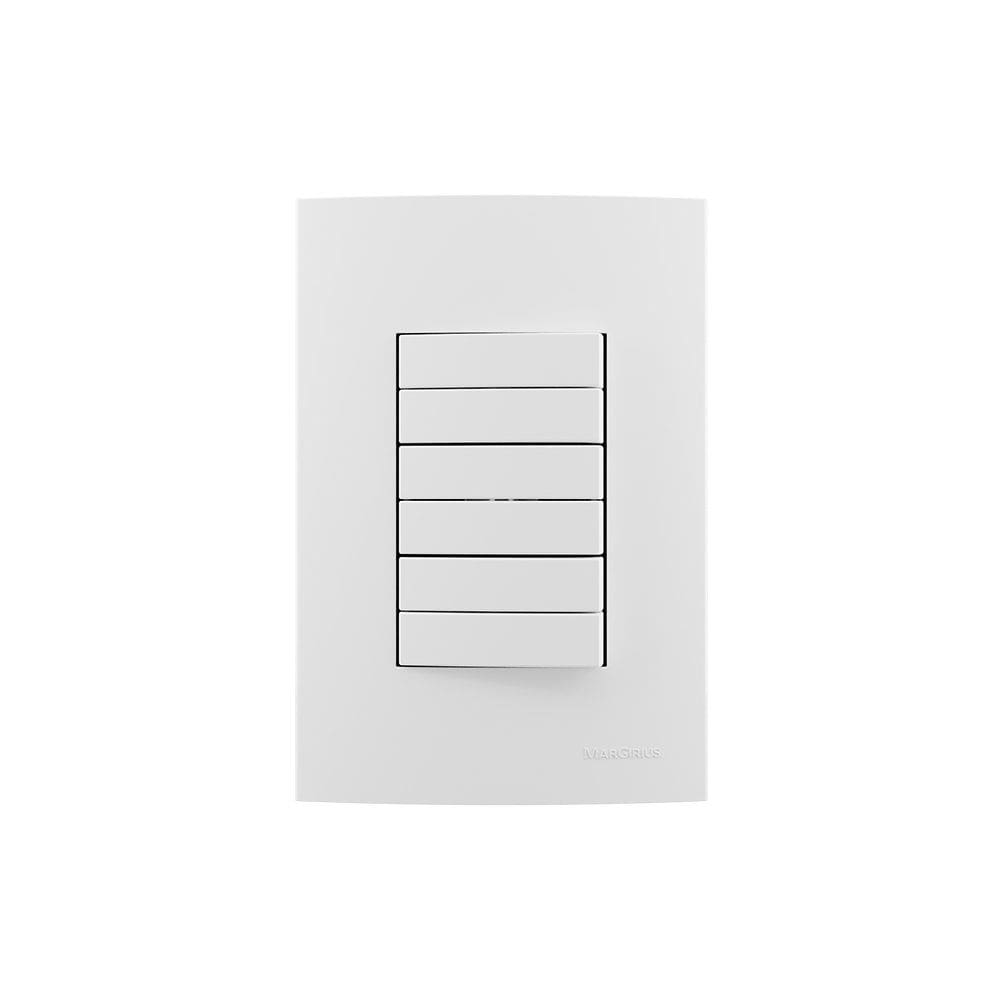 Interruptor Duplo Simples Triplo MarGirius Sleek 10A com Placa 4x2 Branco