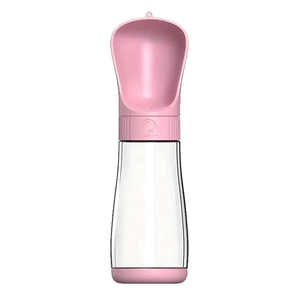 Garrafa água Bebedouro Pet Passeio Com Trava Portátil 330ml Rosa