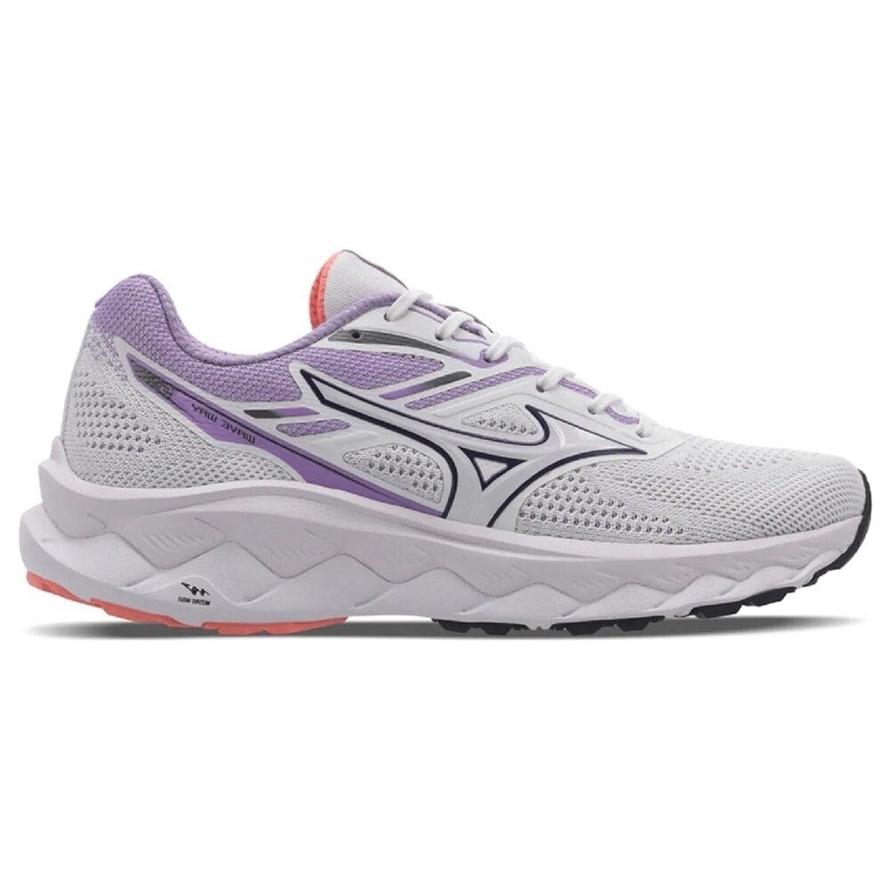 Tênis Mizuno Wave Way 5 - Feminino - Branco-Lilás