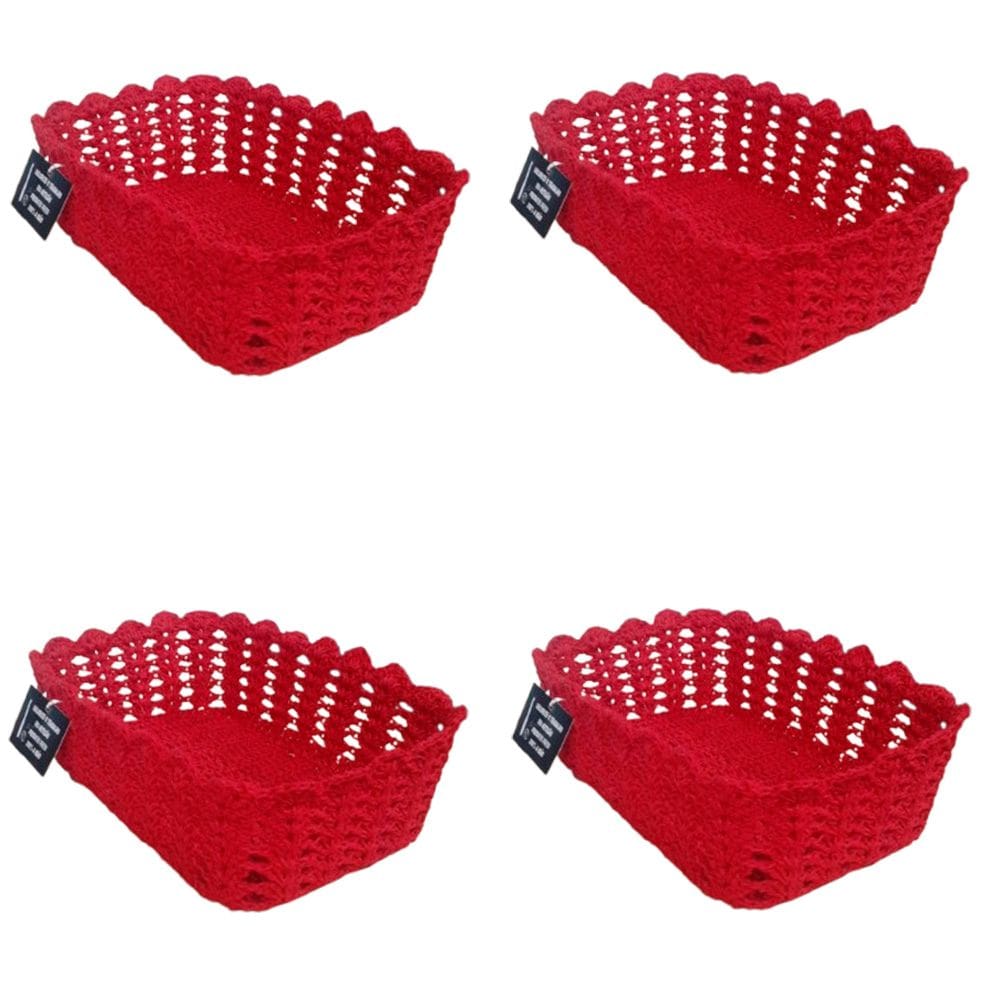 Kit 4 Cestos Organizador De Croche Retangular 26 x 18cm