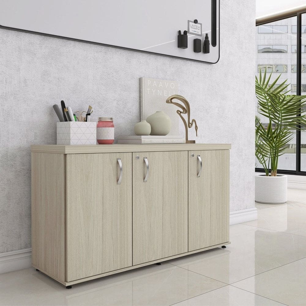 Armário Credenza 3 Portas Pivotante Castanheira Natural