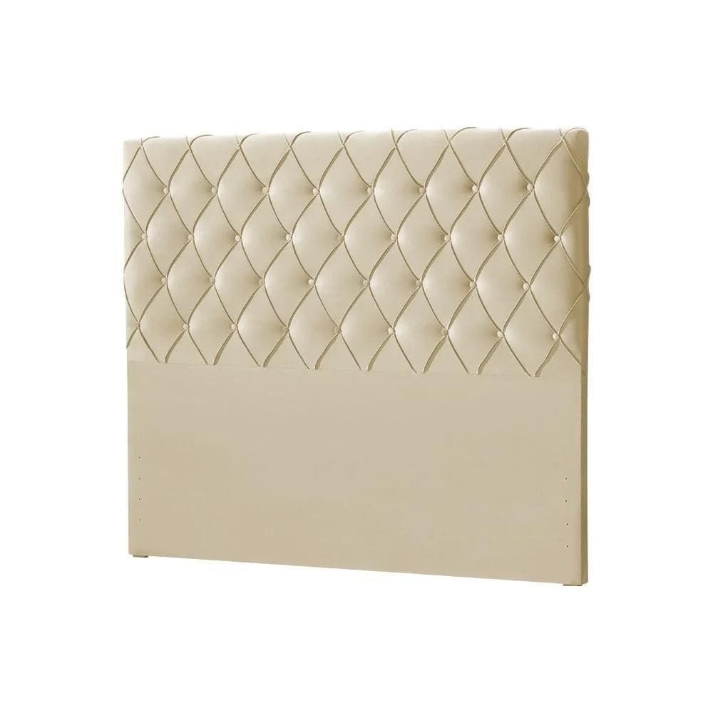 Cabeceira King Estofada Chicago Capitonê 195cm Veludo Bege