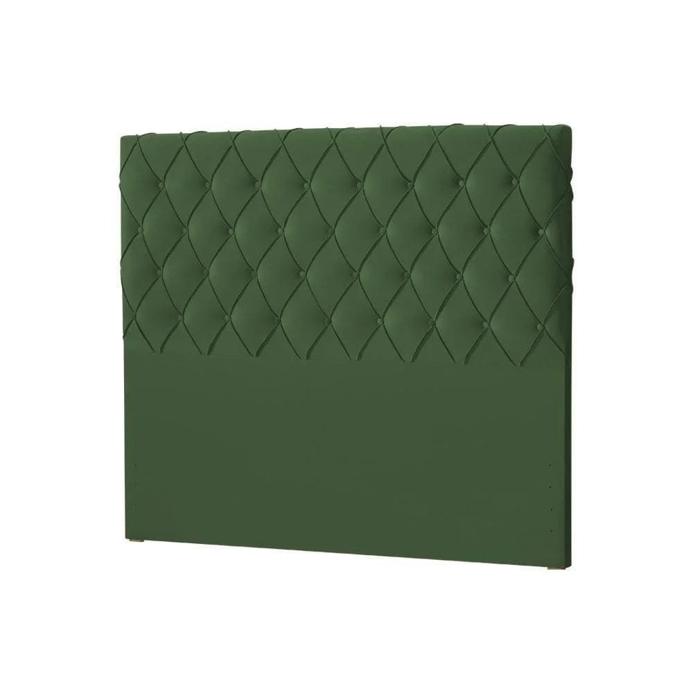 Cabeceira Queen Estofada Chicago Capitonê 160cm Veludo Verde