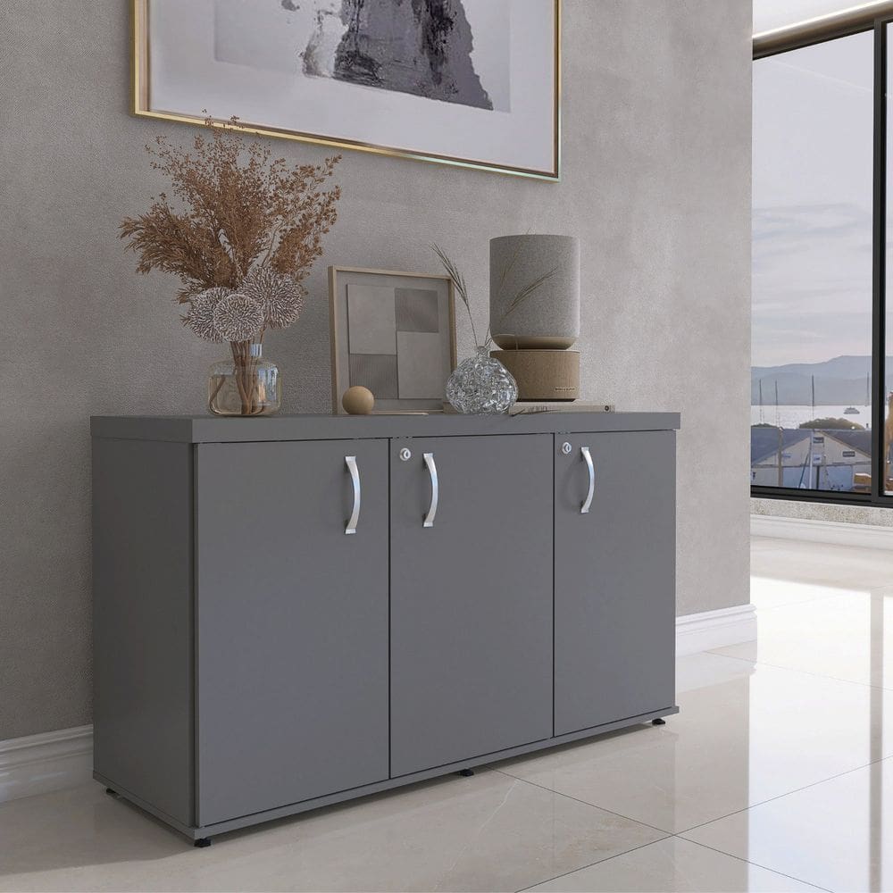 Armário 3 Portas Pivotante Credenza Grafito