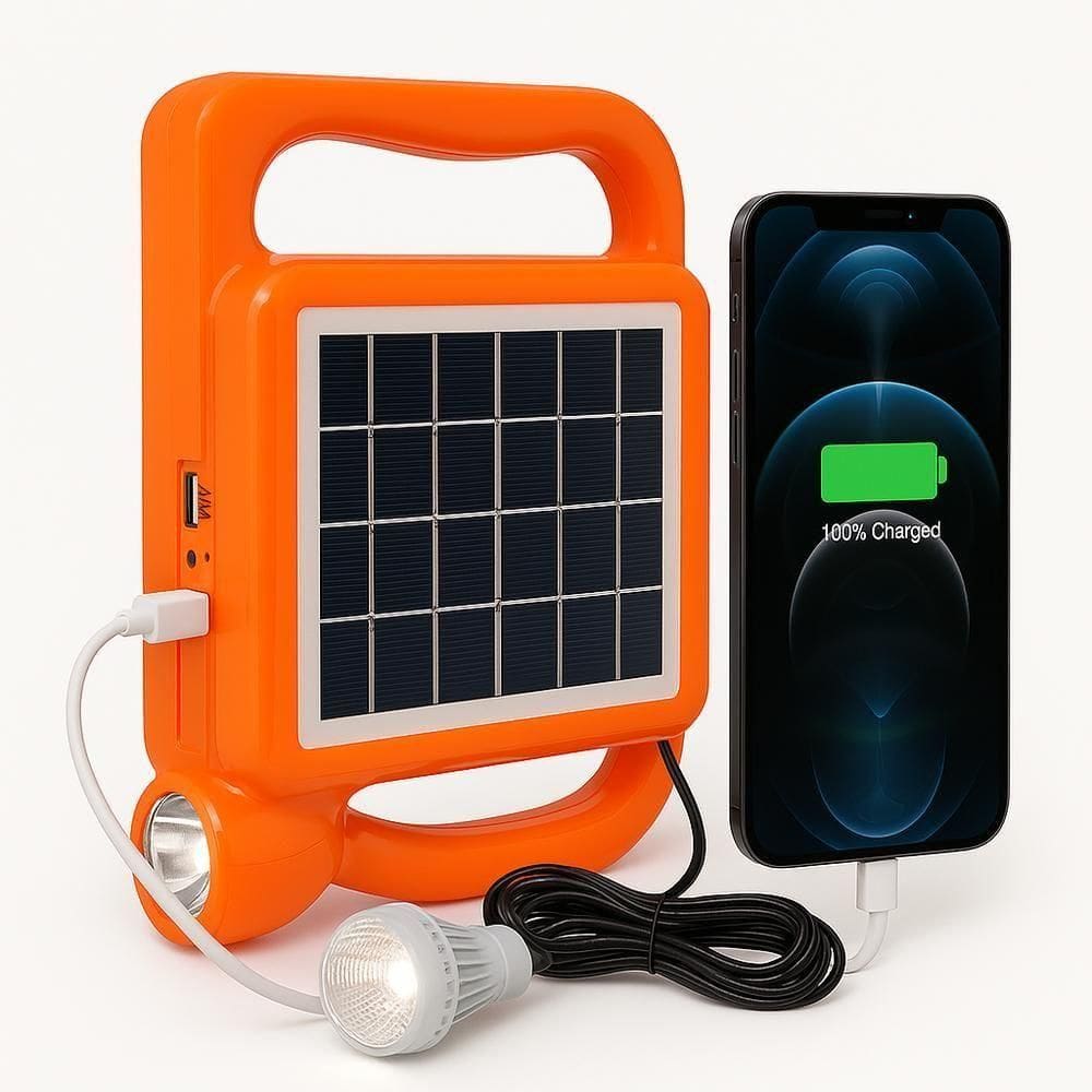 Kit Lanterna Led Solar Recarregavel Power Bank Lampada Emergencia Extra Usb Luz Portatil 500ma 5v 1a Farol Camping Lumin