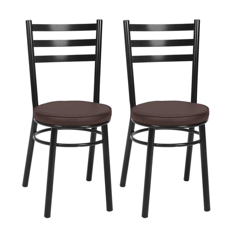 Conjunto 2 Cadeiras para Sala de Jantar Debrum Preto/Marrom