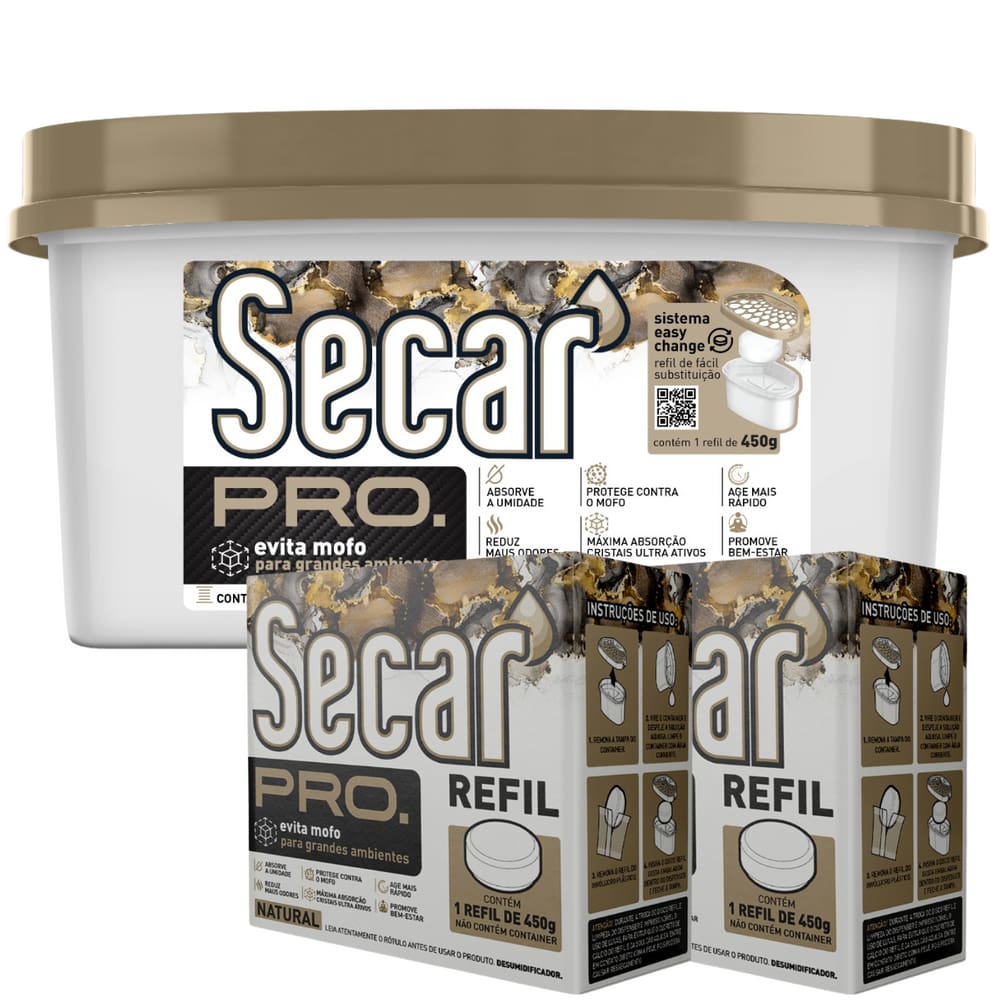 Anti Mofo Reutilizável Container Pro 450G Com 2 Refil Extra