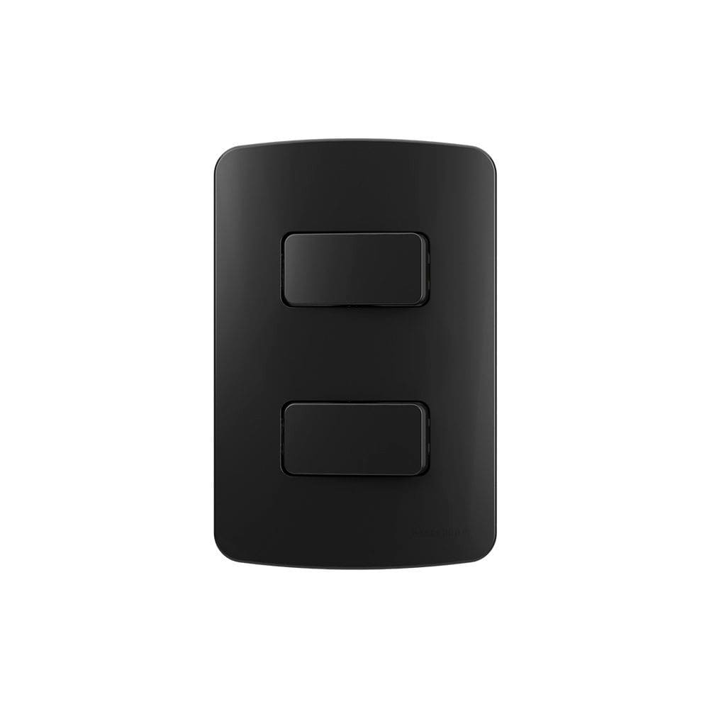 Interruptor Simples Duplo MarGirius B3 Colors 10A com Placa 4x2 Preto Ebony