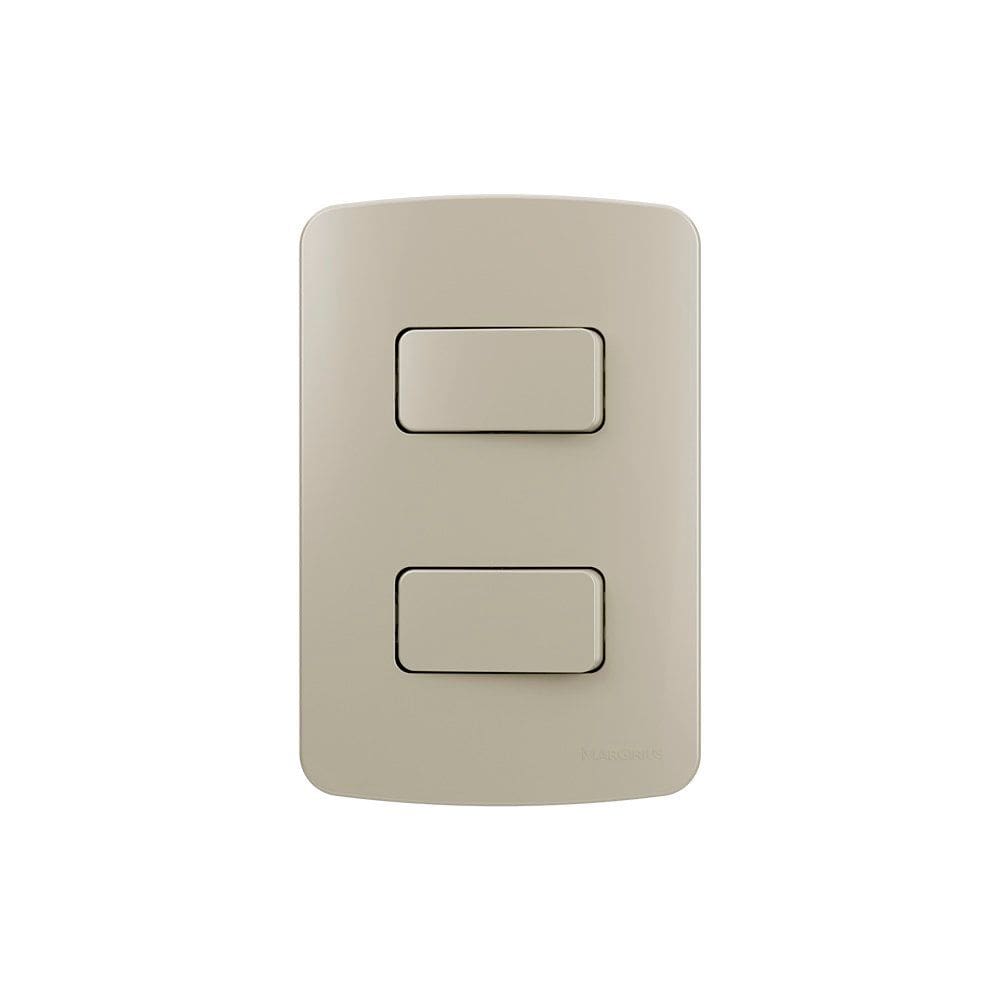 Interruptor Simples Duplo MarGirius B3 Colors 10A com Placa 4x2 Pérola
