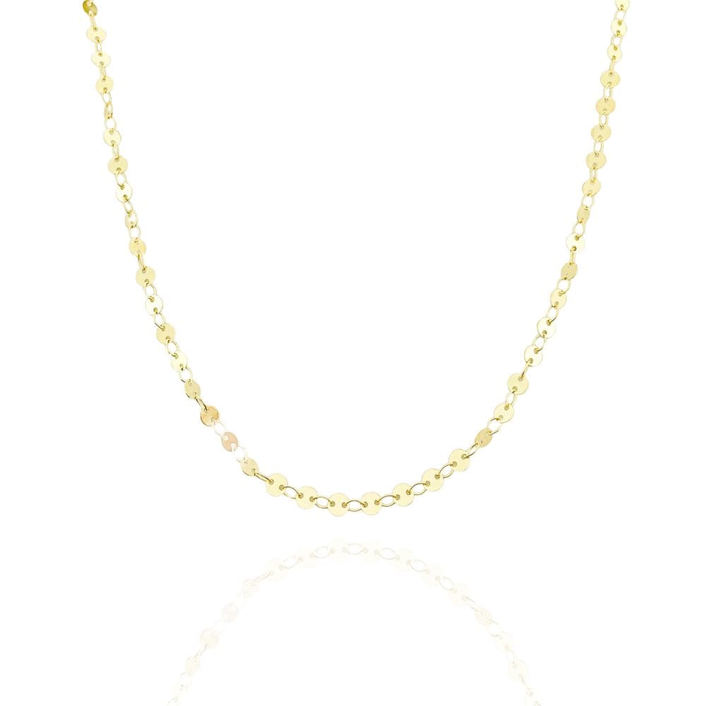 Colar Chapinha Redonda 80cm Banhado a Ouro