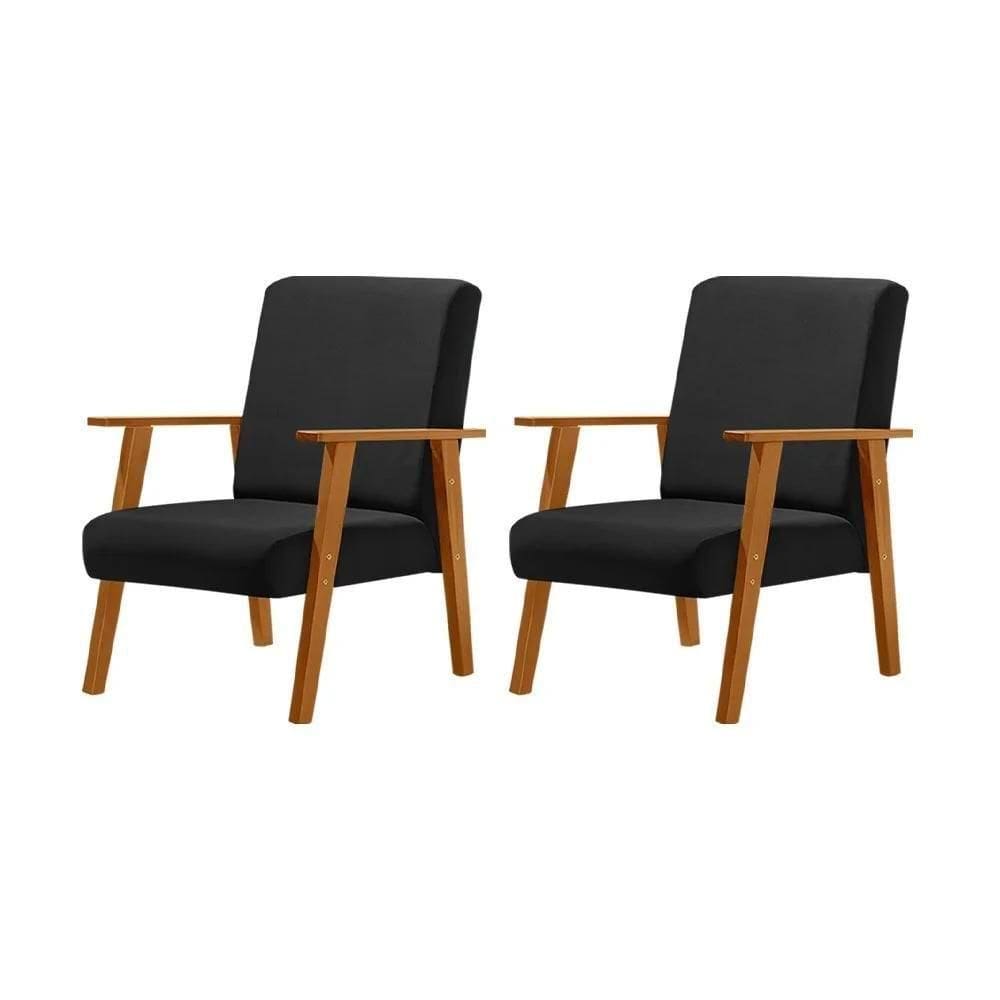 Kit 2 Poltronas Decorativas Para Sala Juliana Veludo Preto