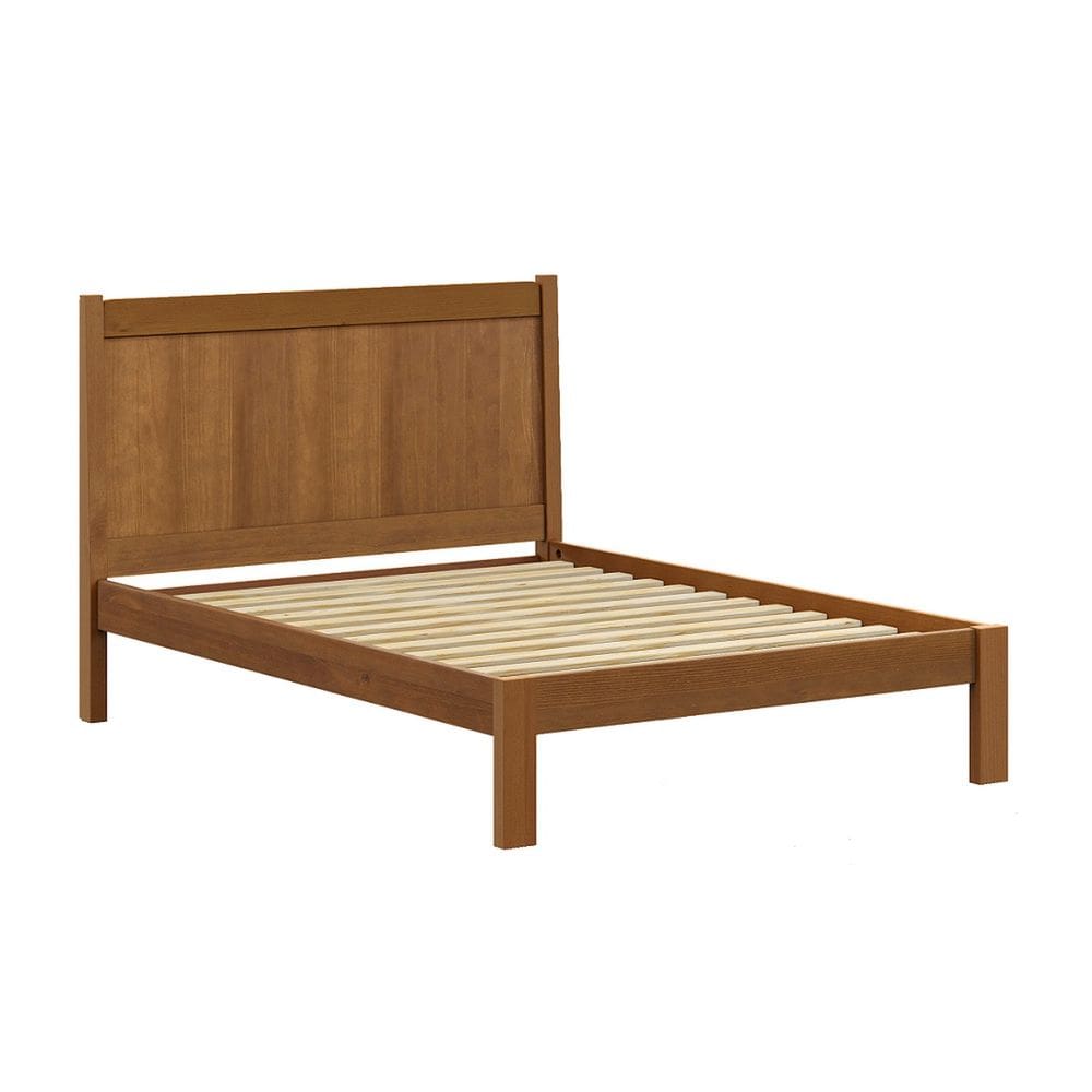 Cama King em Madeira Maciça 112x214cm Modena Amendoa