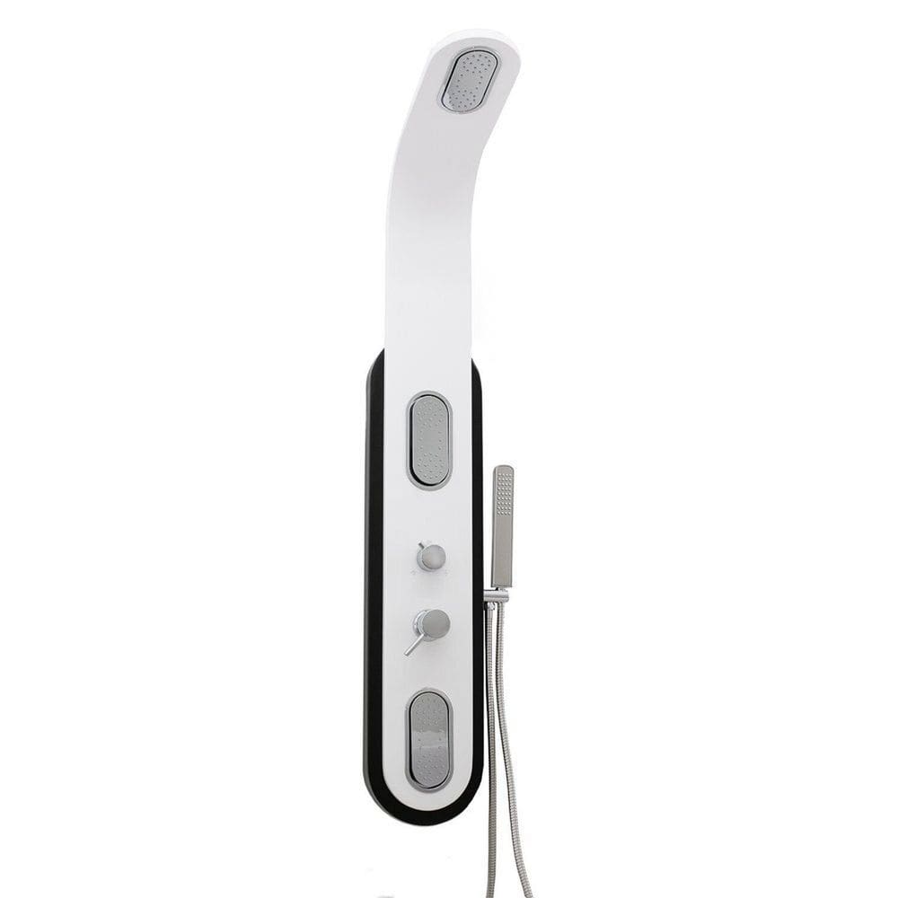 Chuveiro com Hidromassagem Vertical Malibu Ohome Branco / Preto