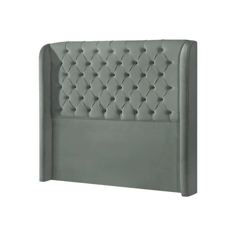Cabeceira Casal Estofada Londres 140cm Imponente Veludo Cinza