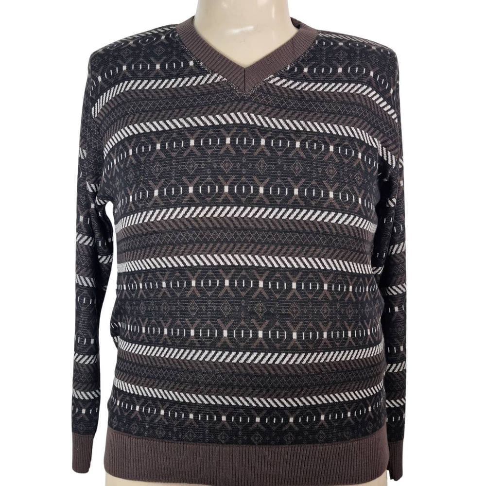 Blusa Masculina Tricô Detalhes Marrom Sem Preconceito