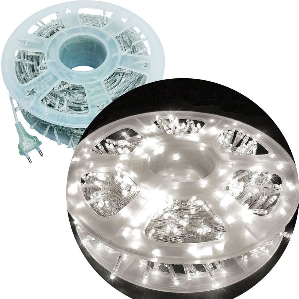 Pisca Varal Cordão Natal 600 Lâmpadas LEDs Branco 100M 220v