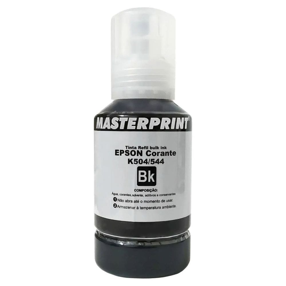 Tinta Black Corante Compatível 504 544 para Epson L3110 L3150 L4150 L4160 L6160 L6170 L6190 ET2700 ET3700 127ml