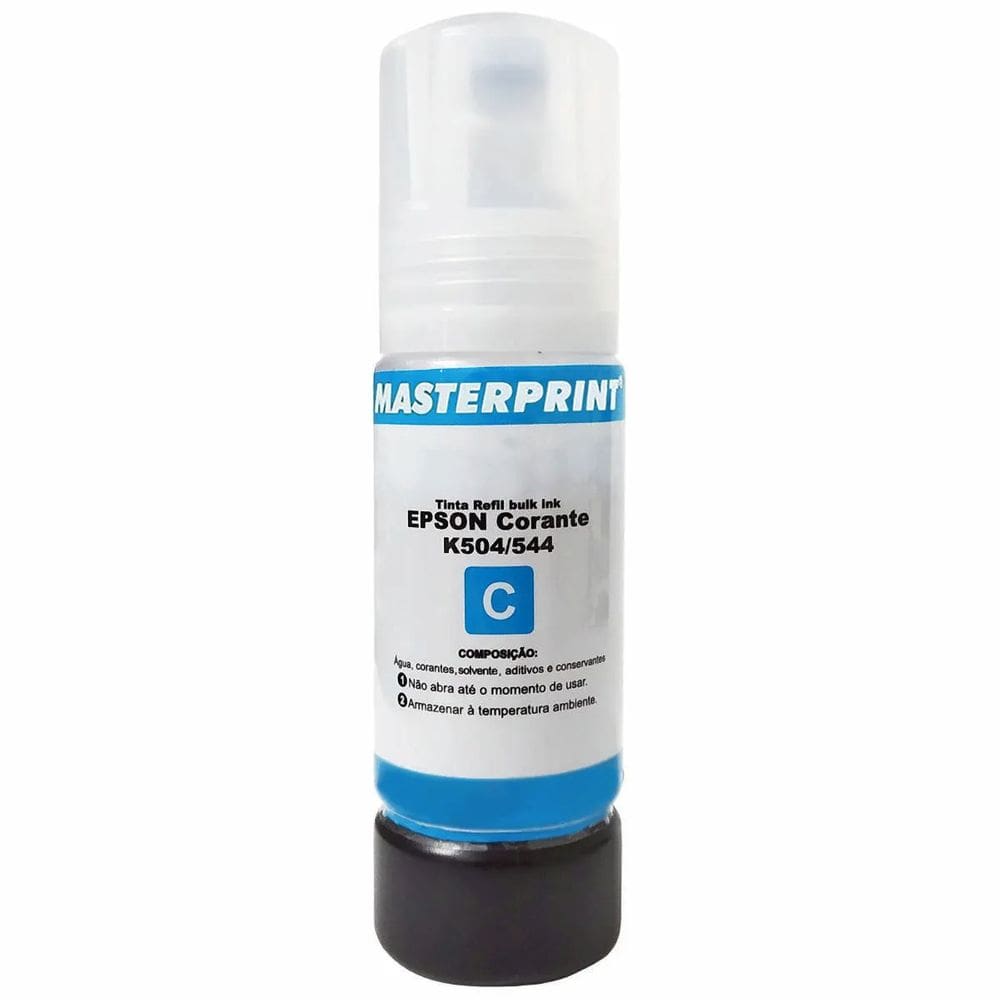 Tinta Ciano Corante Compatível 504 544 para Epson L3110 L3150 L4150 L4160 L6160 L6170 L6190 ET2700 ET3700 70ml