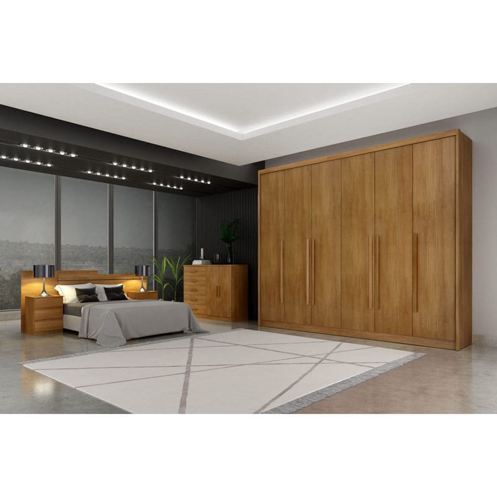 Guarda Roupa Casal 6 Portas 8 Gavetas Coimbra Novo Horizonte