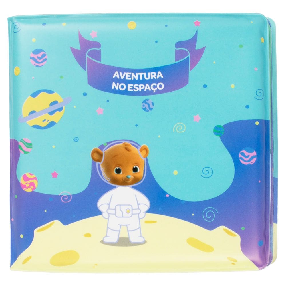 Livro Banho Bebê Ursinho Unissex Aventura no Espaço-Pimpolho